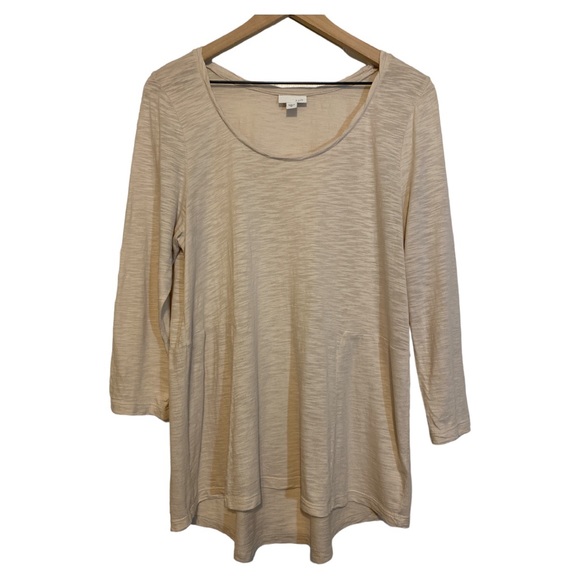 J.‎ Jill Space-Dyed Cream Top 3/4 Sleeves Size M - Picture 1 of 8